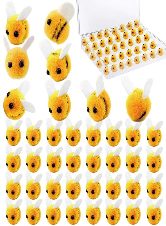 Bunhum Tiny Craft Bees,40 Pcs Wool Felt Bees Felt for Embellishments Mini Cute Bumble Bee Plush Decor for Baby Shower Decorations Clothing Hat DIY Crafts - Image 1
